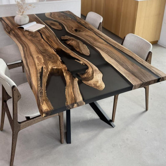 Epoxy Dining Room Table Epoxy Table Special Dining Table Live Edge Table