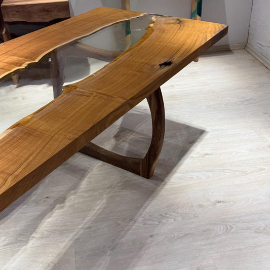 Reclaimed Wood Epoxy River Table Dining or Conference Clear or Colored Resin Options